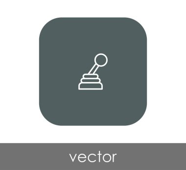 Düz vites kutusu simgesi kare yuvarlak