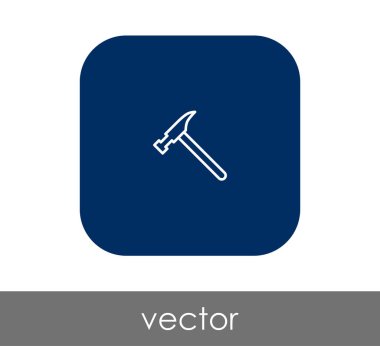 Yuvarlatılmış Kare çekiç düz simgesi