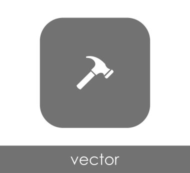 Yuvarlatılmış Kare çekiç düz simgesi