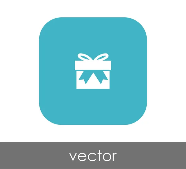 Gift Box Flat Icon Rounded Square — Stock Vector