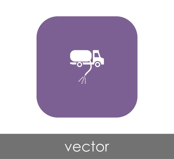 Plyn Truck Ploché Ikony Zaoblený Čtverec — Stockový vektor