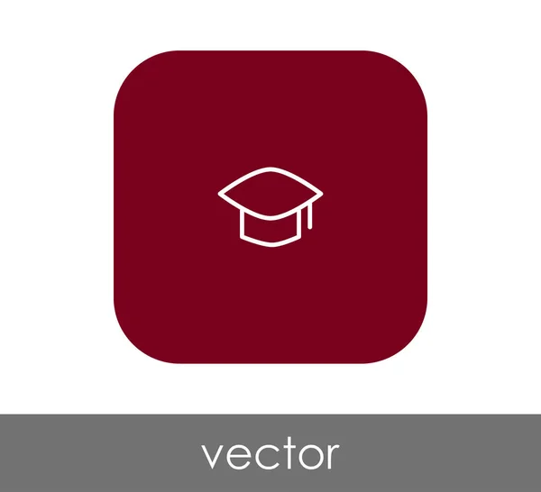 Graduierung Mütze Symbol Vektor Illustration — Stockvektor