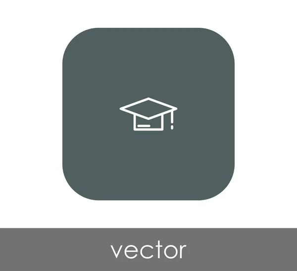 Graduierung Mütze Symbol Vektor Illustration — Stockvektor