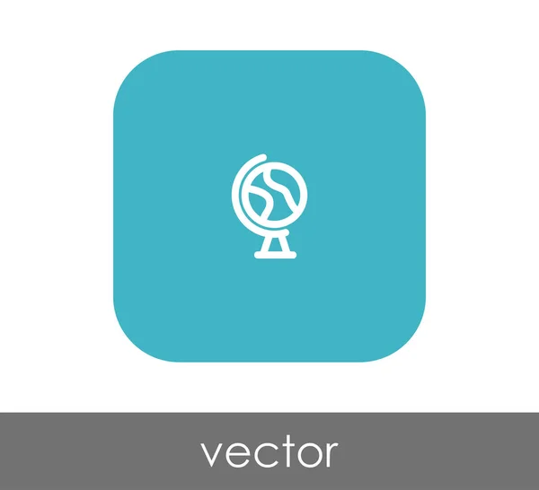 Square Globe Icon Vector Illustration — Stock Vector