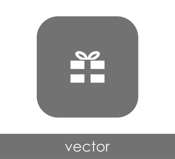 Caja Regalo Icono Plano Cuadrado Redondeado — Vector de stock