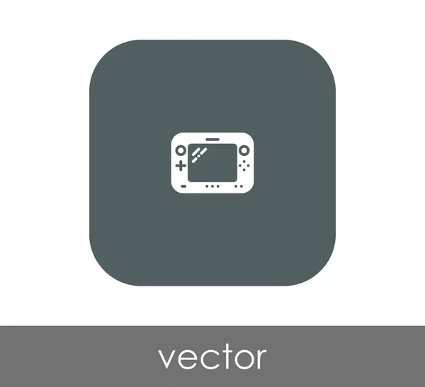 Joystick Platte Pictogram Afgerond Vierkant — Stockvector