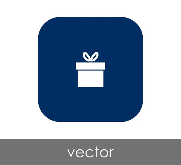 Geschenkbox Flaches Symbol Runden Quadrat — Stockvektor