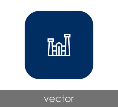 Fabrika simgesi, sınaî-vektör çizim 