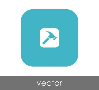 Yuvarlatılmış Kare çekiç düz simgesi