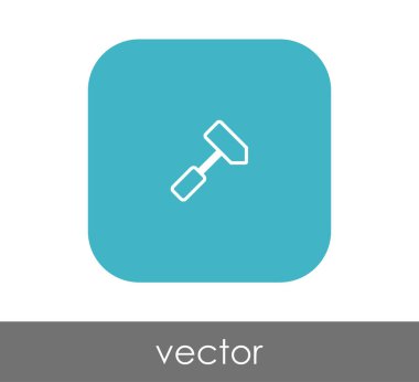 Yuvarlatılmış Kare çekiç düz simgesi