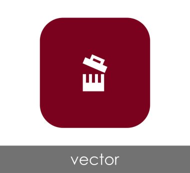 çöp kutusu düz simgesi 