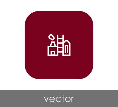 Fabrika simgesi, sınaî-vektör çizim 