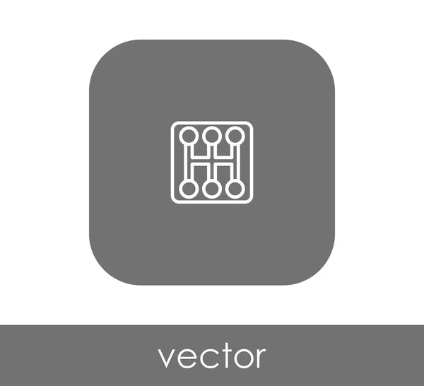 Boîte Vitesses Icône Plate Carré Arrondi — Image vectorielle