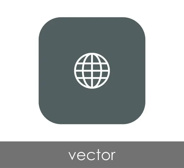 Kwadratowych Glob Ikona Ilustracji Wektorowych — Wektor stockowy