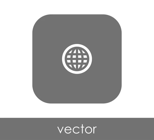 Icône Globe Carré Illustration Vectorielle — Image vectorielle