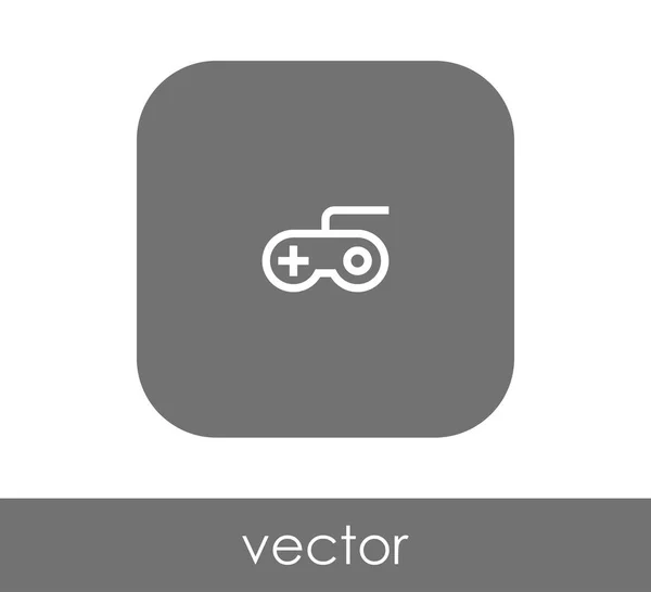 Joystick Platte Pictogram Afgerond Vierkant — Stockvector