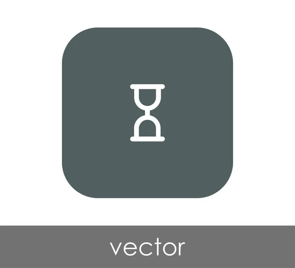 Cuadrado Icono Reloj Arena Vector Ilustración — Vector de stock