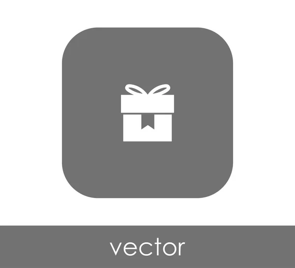 Geschenkbox Flaches Symbol Runden Quadrat — Stockvektor