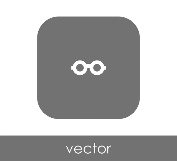 Очки Плоская Иконка Круглом Квадрате — стоковый вектор