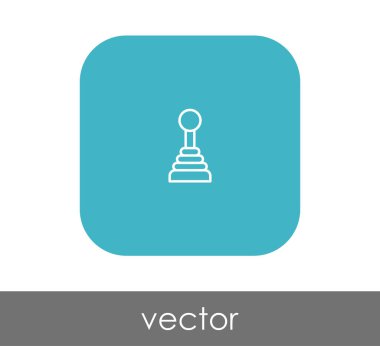 Düz vites kutusu simgesi kare yuvarlak