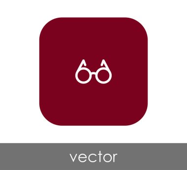 gözlük simgesi yuvarlatılmış kare daire