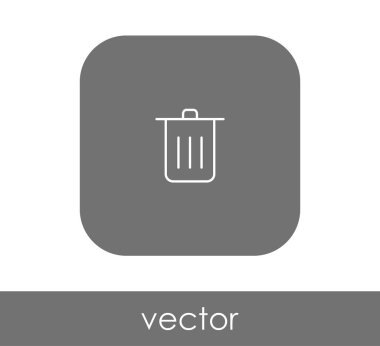 çöp kutusu düz simgesi yuvarlatılmış kare