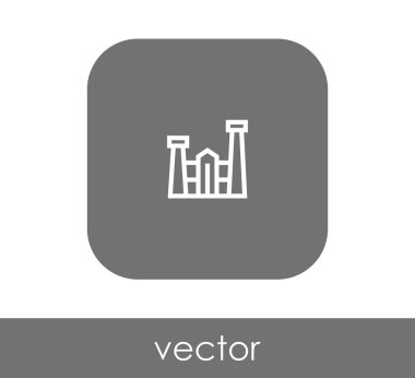 Fabrika simgesi, sınaî-vektör çizim 