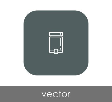 çöp kutusu düz simgesi yuvarlatılmış kare