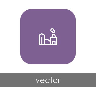 Fabrika simgesi, sınaî-vektör çizim 