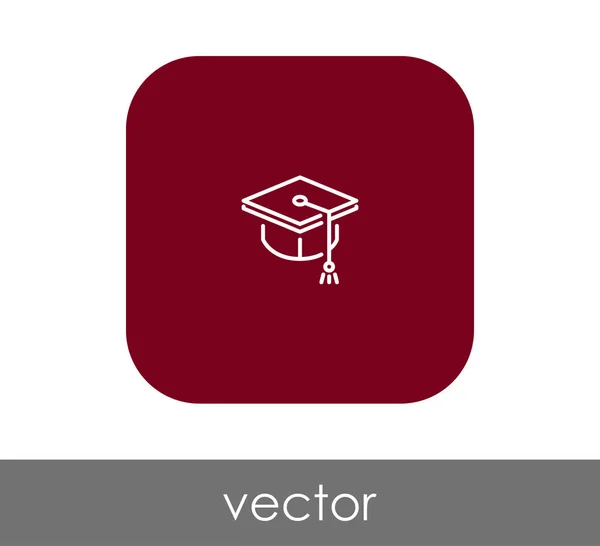 Graduierung Mütze Symbol Vektor Illustration — Stockvektor