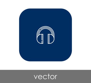 kulaklıklar web simgesi, vektör illüstrasyonu