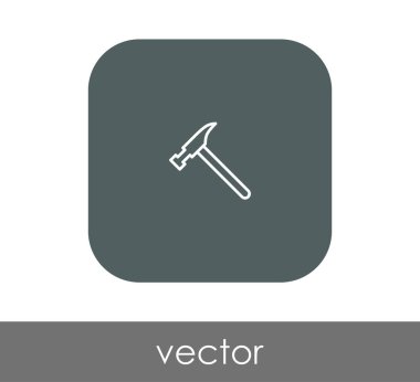 Yuvarlatılmış Kare çekiç düz simgesi