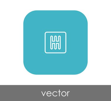 Düz vites kutusu simgesi kare yuvarlak