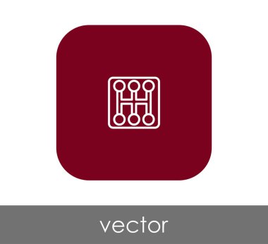 Düz vites kutusu simgesi kare yuvarlak