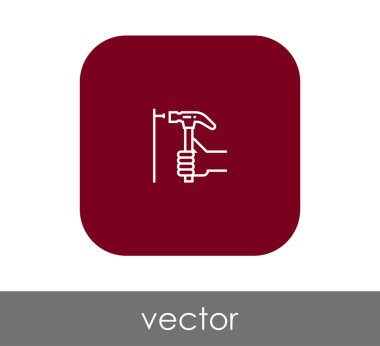 Yuvarlatılmış Kare çekiç düz simgesi