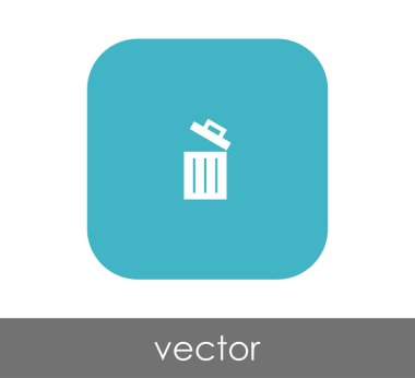 çöp kutusu düz simgesi 