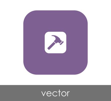 Yuvarlatılmış Kare çekiç düz simgesi