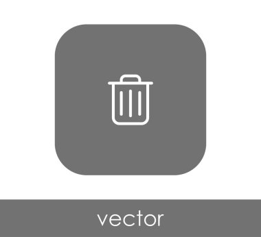 çöp kutusu düz simgesi yuvarlatılmış kare