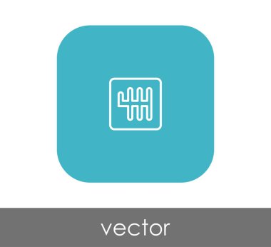 Düz vites kutusu simgesi kare yuvarlak