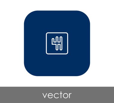 Düz vites kutusu simgesi kare yuvarlak