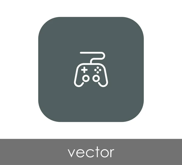 Joystick Platte Pictogram Afgerond Vierkant — Stockvector