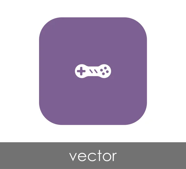 Joystick Platte Pictogram Afgerond Vierkant — Stockvector