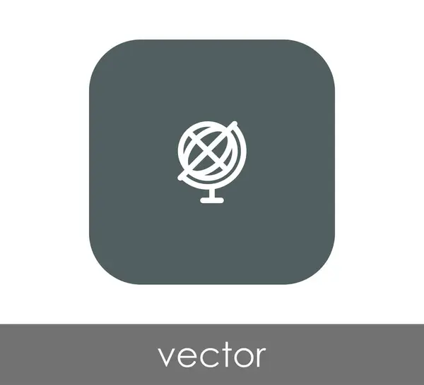 Square Globe Icon Vector Illustration — Stock Vector