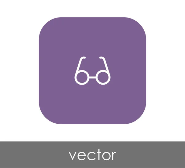 Brille Flaches Symbol Runden Quadrat — Stockvektor