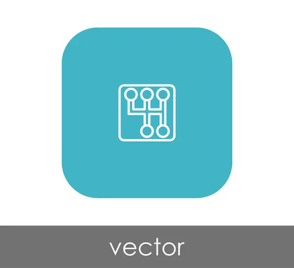 Getriebe Flach Symbol Abgerundet Quadrat — Stockvektor