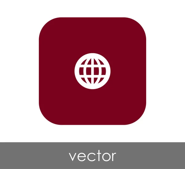 Quadratische Globus Ikone Vektorillustration — Stockvektor