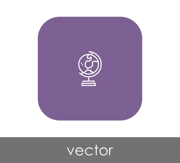 Quadratische Globus Ikone Vektorillustration — Stockvektor