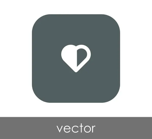 Hjärtat spindelväv ikonen — Stock vektor