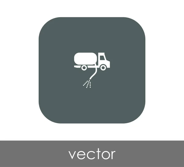 Icono Plano Camión Gas Cuadrado Redondeado — Vector de stock