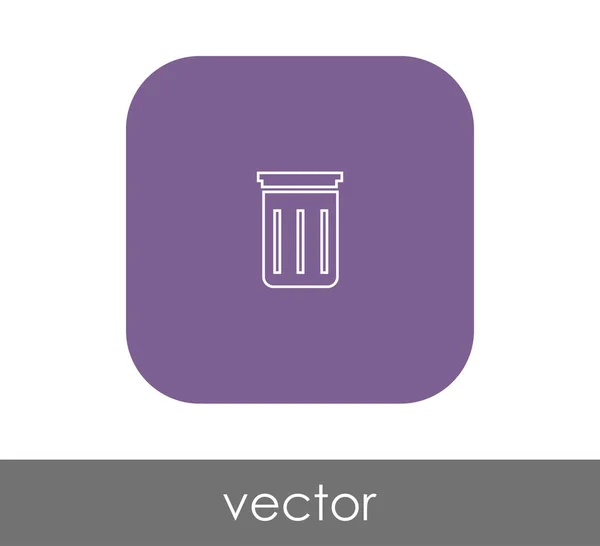 Szemetet bin lapos ikon — Stock Vector